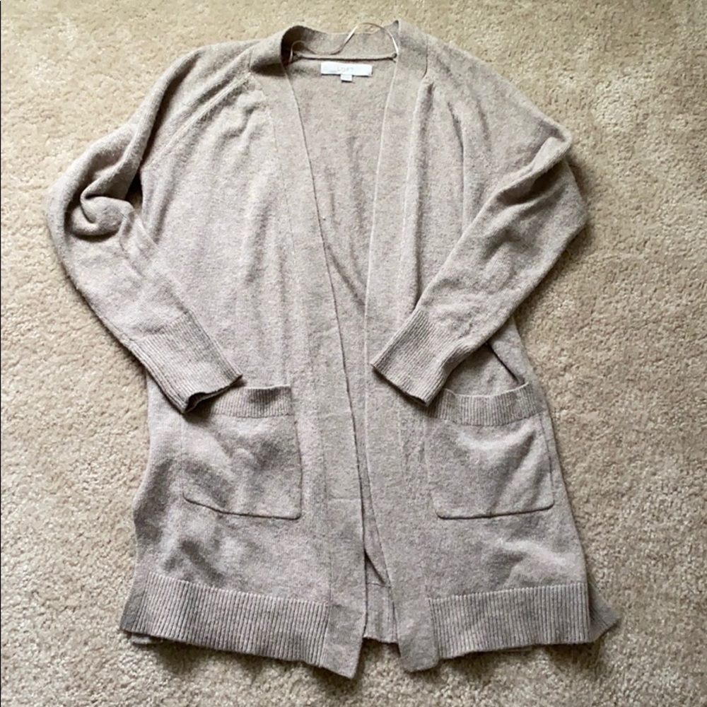 LOFT Marled Pocket Open Cardigan
